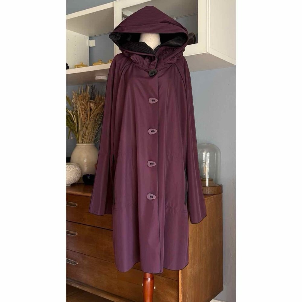 Ubu Classic Piped Reversible Button Parisian Jacket Hooded Purple Black 3X